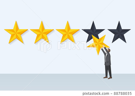 Businessman Holds Star Fixing Vector Illustration Businessman Holds Star Fixing Vector Illustration 88788035