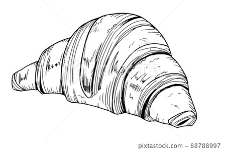 Croissant line drawing 88788997