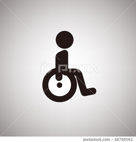 一個人坐在輪椅上。輪椅象形圖。向量。 一個人坐在輪椅上。輪椅象形圖。向量。 88789562