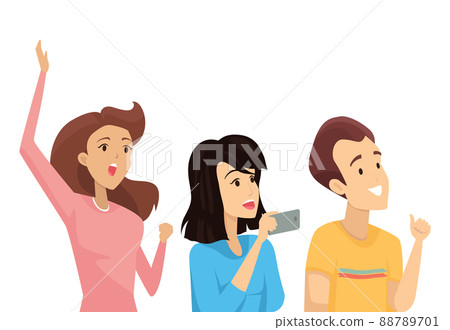 Male Smiling and Woman Set Vector Illustration Male Smiling and Woman Set Vector Illustration 88789701
