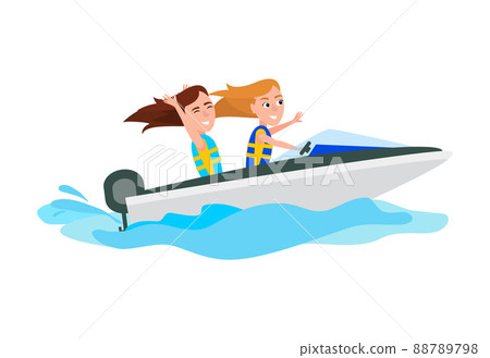 Boating Activity in Summer Vector Illustration-插圖素材 [88789798] - PIXTA圖庫