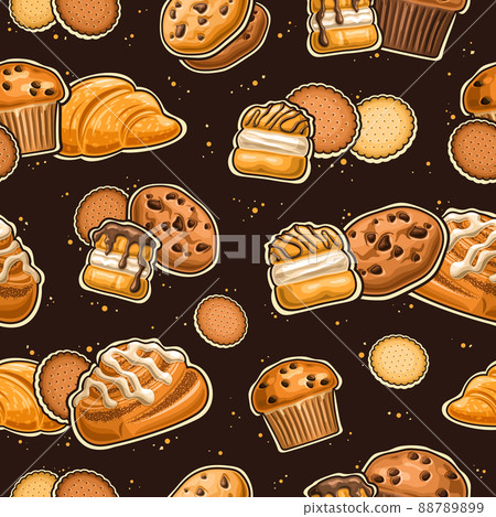 Vector Bakery Seamless Pattern - Stock Illustration [88789899] - PIXTA