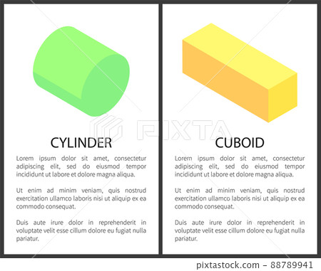 Cylinder and Cuboid Banner Set Vector Illustration 88789941