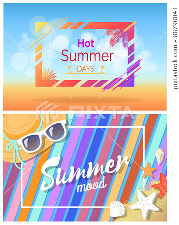 Hot Summer Days Summertime Mood Bright Cards Set Hot Summer Days Summertime Mood Bright Cards Set 88790041