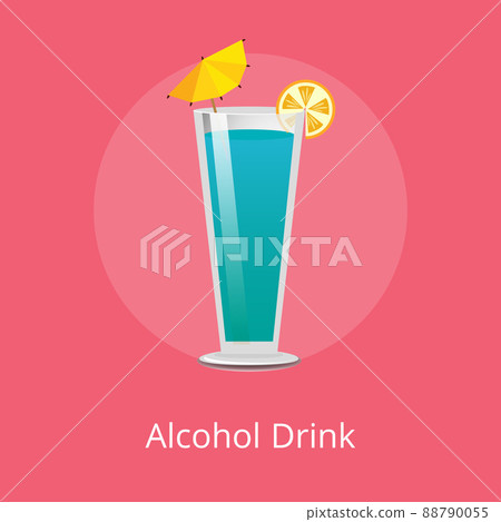 Cute Alcohol Drink With Small Decorative Umbrella Cute Alcohol Drink With Small Decorative Umbrella 88790055