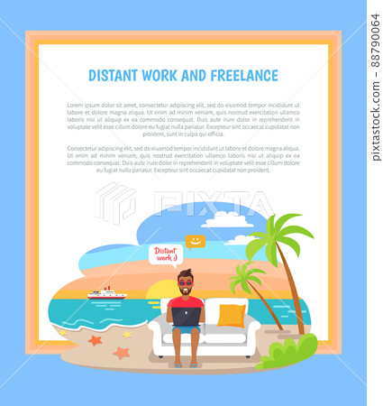 Distant Work Freelance Poster Freelancer Worker Distant Work Freelance Poster Freelancer Worker 88790064