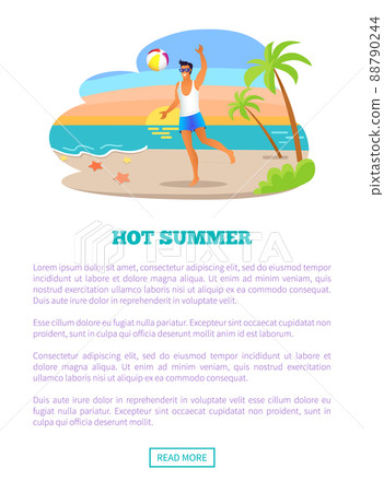 Hot Summer Vacation Abroad Advertisement Banner 88790244