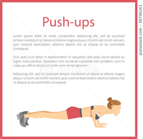 Push Ups Poster with Text Vector Illustration 88790261
