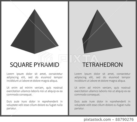 Square Pyramid and Tetrahedron Geometric Figures 88790276