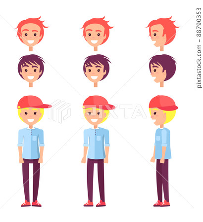 Teenagers Set Constructor, Vector Illustration 88790353