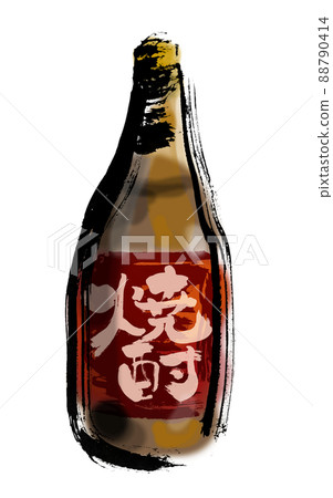 Hand-painted Japanese-style illustration of shochu Hand-painted Japanese-style illustration of shochu 88790414
