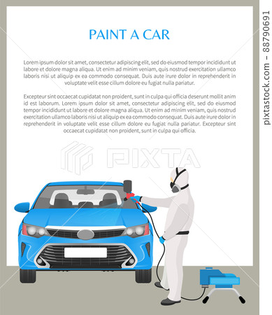 Paint Car Poster and Text Vector Illustration Paint Car Poster and Text Vector Illustration 88790691