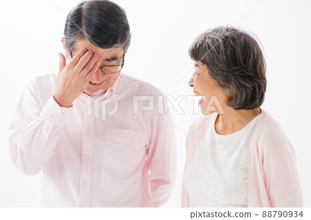 Senior couple smile conversation Senior couple smile conversation 88790934