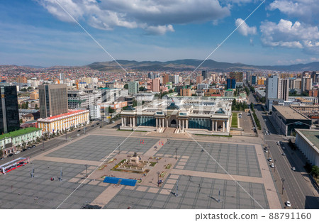 Aerial view of Sukhbaatar Square in Ulaanbaatar Aerial view of Sukhbaatar Square in Ulaanbaatar 88791160