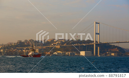 The Bosphorus Bridge connecting Europe and Asia. The Bosphorus Bridge connecting Europe and Asia. 88791817