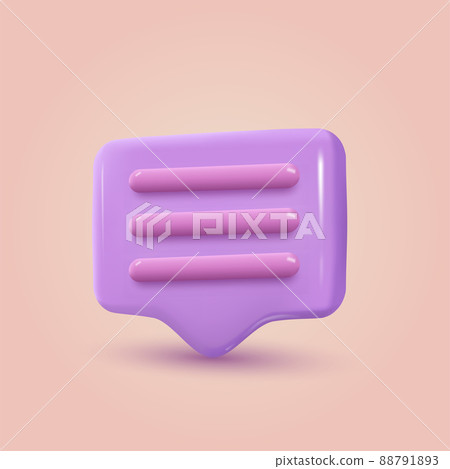 3d chat message speech bubble. Vector - Stock Illustration [88791893 ...