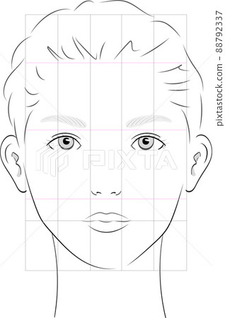 Female face golden ratio 88792337