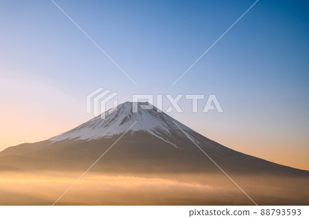 (Yamanashi Prefecture) Asagiri and Sunrise / Mt. Fuji (Yamanashi Prefecture) Asagiri and Sunrise / Mt. Fuji 88793593
