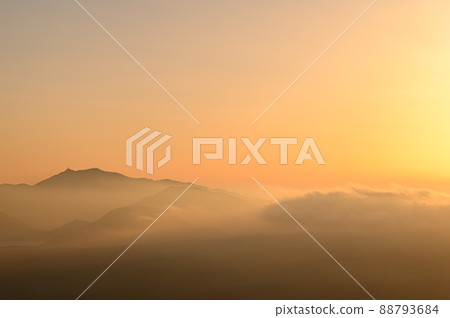 Superb view of the morning mist and mountains Superb view of the morning mist and mountains 88793684