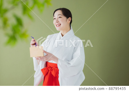 Shrine maiden votive tablet 88795435