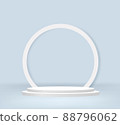 White Podium Stage For Product Display Stand Blue background 88796062