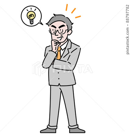 擔任管理職務的男性插圖素材注意到的想法 擔任管理職務的男性插圖素材注意到的想法 88797782