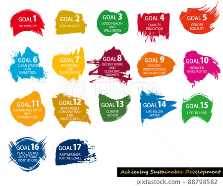 SDGs17 Goal Abstract Icon Set 88798582