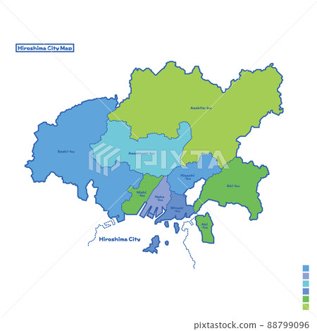 Hiroshima City Administrative District / Hiroshima City Map I tried to color-code by color on a rainy day (English version) Hiroshima City Administrative District / Hiroshima City Map I tried to color-code by color on a rainy day (English version) 88799096