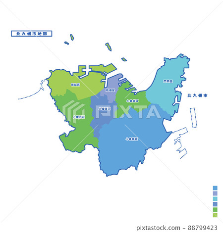 Kitakyushu City Administrative District / Kitakyushu City Map I tried to color-code by color on a rainy day Kitakyushu City Administrative District / Kitakyushu City Map I tried to color-code by color on a rainy day 88799423