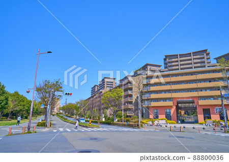 From the vicinity of the Wakabadai west intersection in Wakabadai 2-chome, Inagi-shi, Tokyo in the spring toward the northwest 88800036