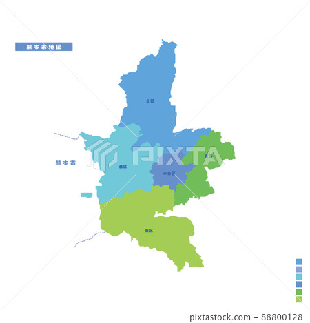 Kumamoto City Administrative District / Kumamoto City Map I tried to color-code by color on a rainy day Kumamoto City Administrative District / Kumamoto City Map I tried to color-code by color on a rainy day 88800128
