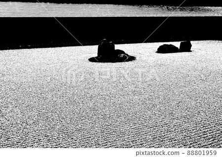 龍安寺石園黑白照片 88801959