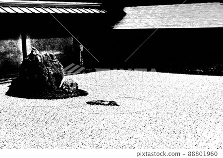 龍安寺石園黑白照片 88801960