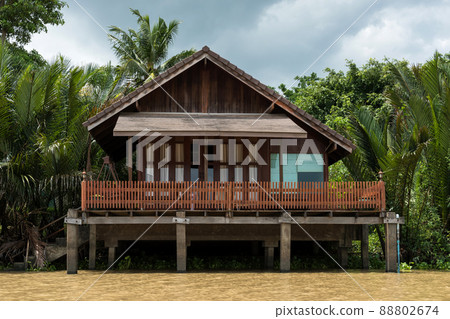 Riverside modern Thai house at Bang Pakong river, Chachoengsao 88802674