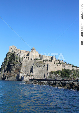 historic Aragonese Castle on Ischia Island, Italy  88802740