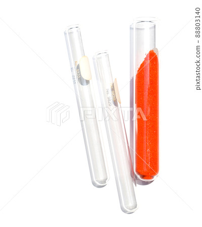 Closeup chemical ingredient on white laboratory table. Potassium Ferricyanide in test tube. Closeup chemical ingredient on white laboratory table. Potassium Ferricyanide in test tube. 88803140