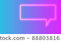 Blank speech rectangle bubble chat in color background. Comic speech round bubble sign icon, chat think symbol. Royalty high-quality free stock of empty speech bubble neon frame on colorful background 88803816