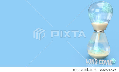 The virus and sand clock on blue background  for long covid concept 3d rendering 88804236