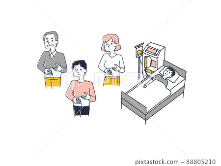 Illustration set about diabetics Comical handwritten person vector, color on line drawing 88805210