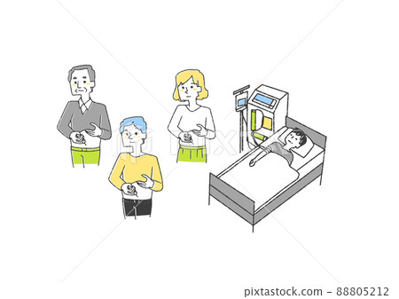 Illustration set about diabetics Comical handwritten person vector, color on line drawing Illustration set about diabetics Comical handwritten person vector, color on line drawing 88805212