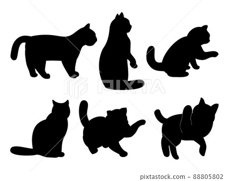 6-piece set of cat silhouettes 88805802