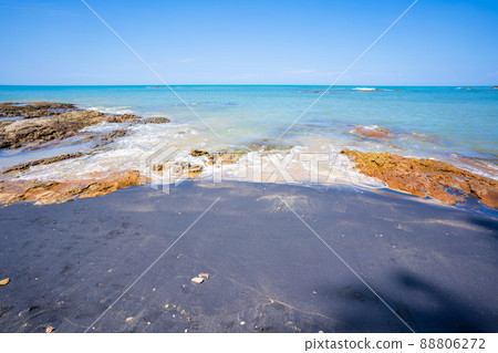 black sand beach on Nang Thong Beach in Khaolak 88806272