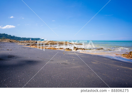 black sand beach on Nang Thong Beach in Khaolak 88806275