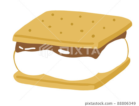 S'more illustration (hand-painted loose touch) 88806349