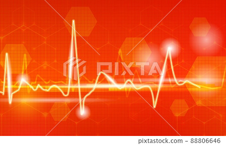 Cardiology background with heartbeat rhythm diagram design. Futuristic abstract banner for science, biotechnology and medicine goal Cardiology background with heartbeat rhythm diagram design. Futuristic abstract banner for science, biotechnology and medicine goal 88806646