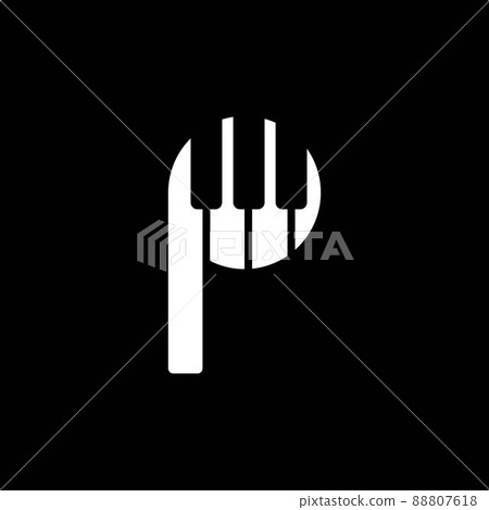 p letter alphabet piano  icon vector concept design 88807618