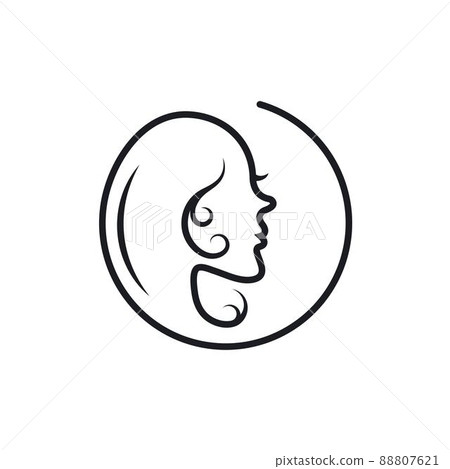 woman head line vector icon illustration concept woman head line vector icon illustration concept 88807621