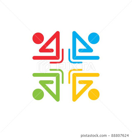 abstract cross medical people  icon vector concept  design 88807624