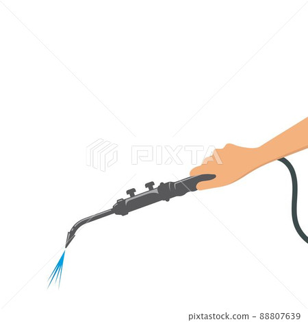 hand holding welding tool icon vector illustration concept design 88807639