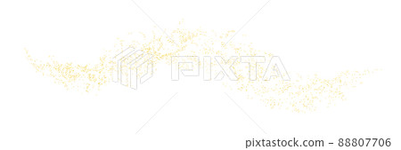 Backdrop wavy strip sprinkled, plume gold texture crumbs. Golden dust isolated. Vector 88807706